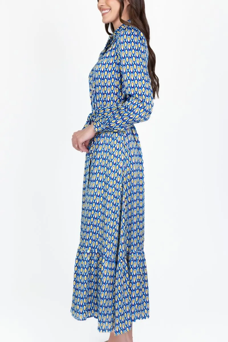 LEXI DRESS (BLUE PATTERN/PURPLE)