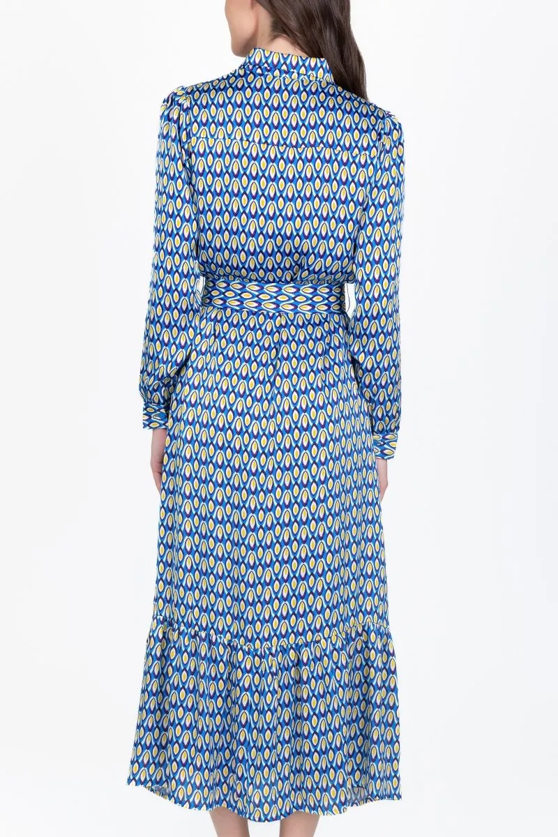 LEXI DRESS (BLUE PATTERN/PURPLE)