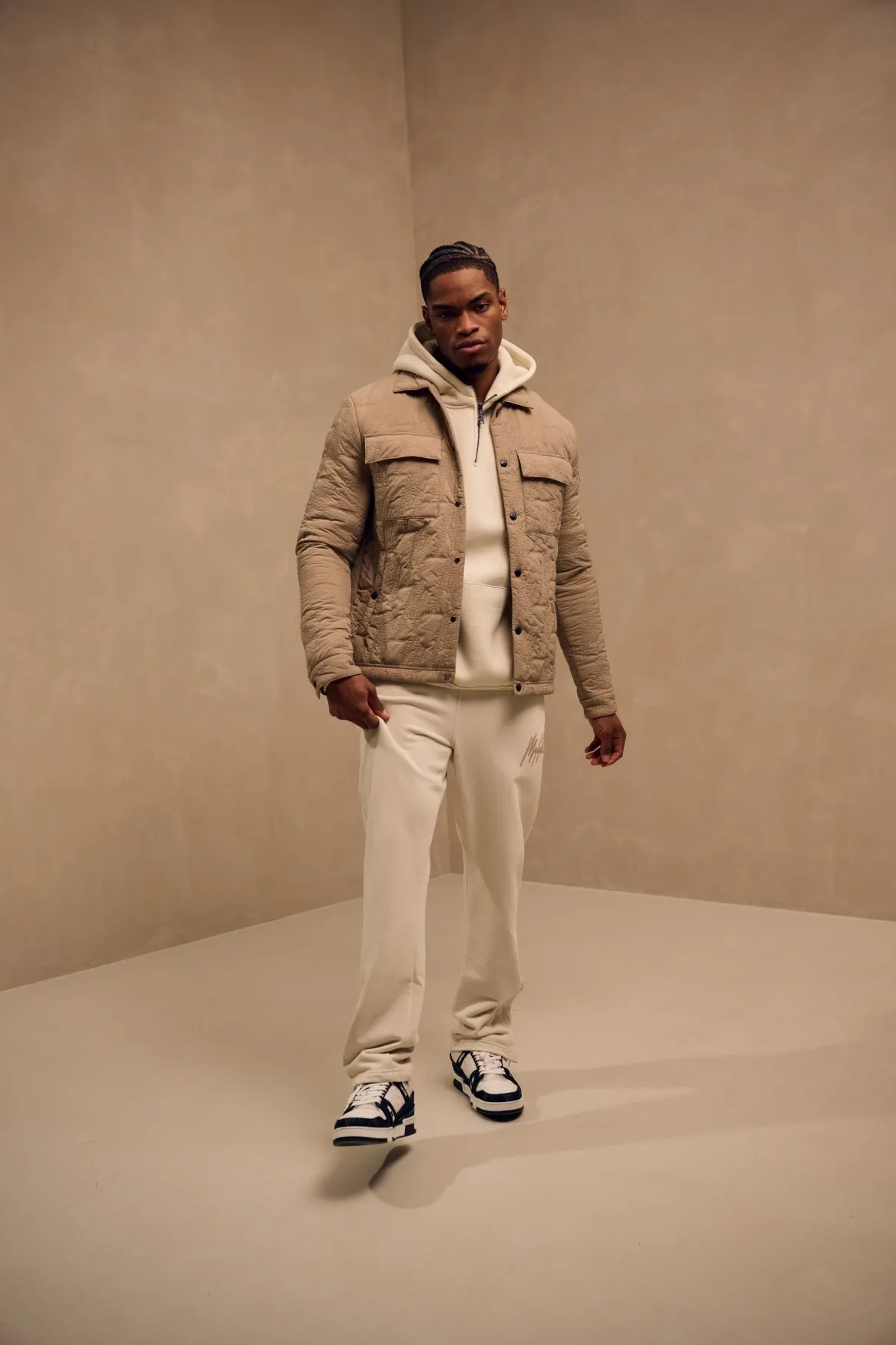 Malelions Men Straight Leg Joggers | Beige