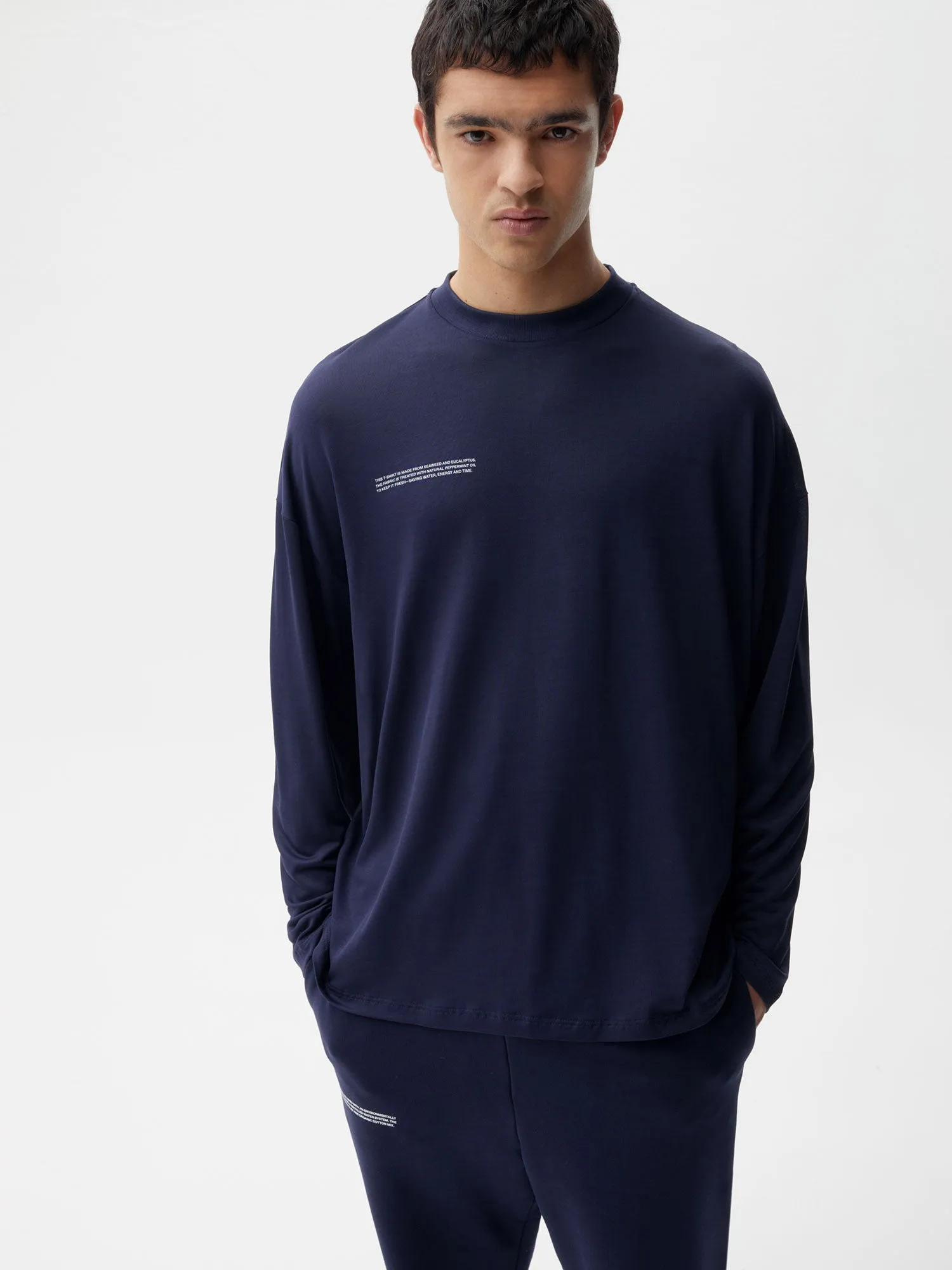 Men C-FIBER™ Pure Long Sleeve T-shirt—navy blue