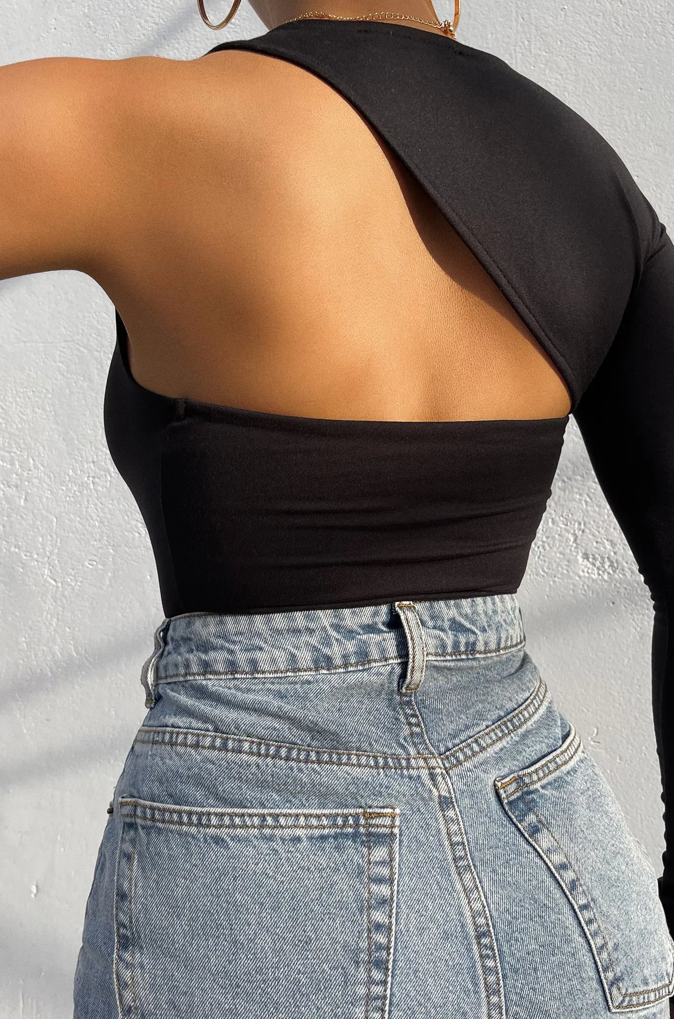Nadine ASYMMETRICAL Bodysuit - Black