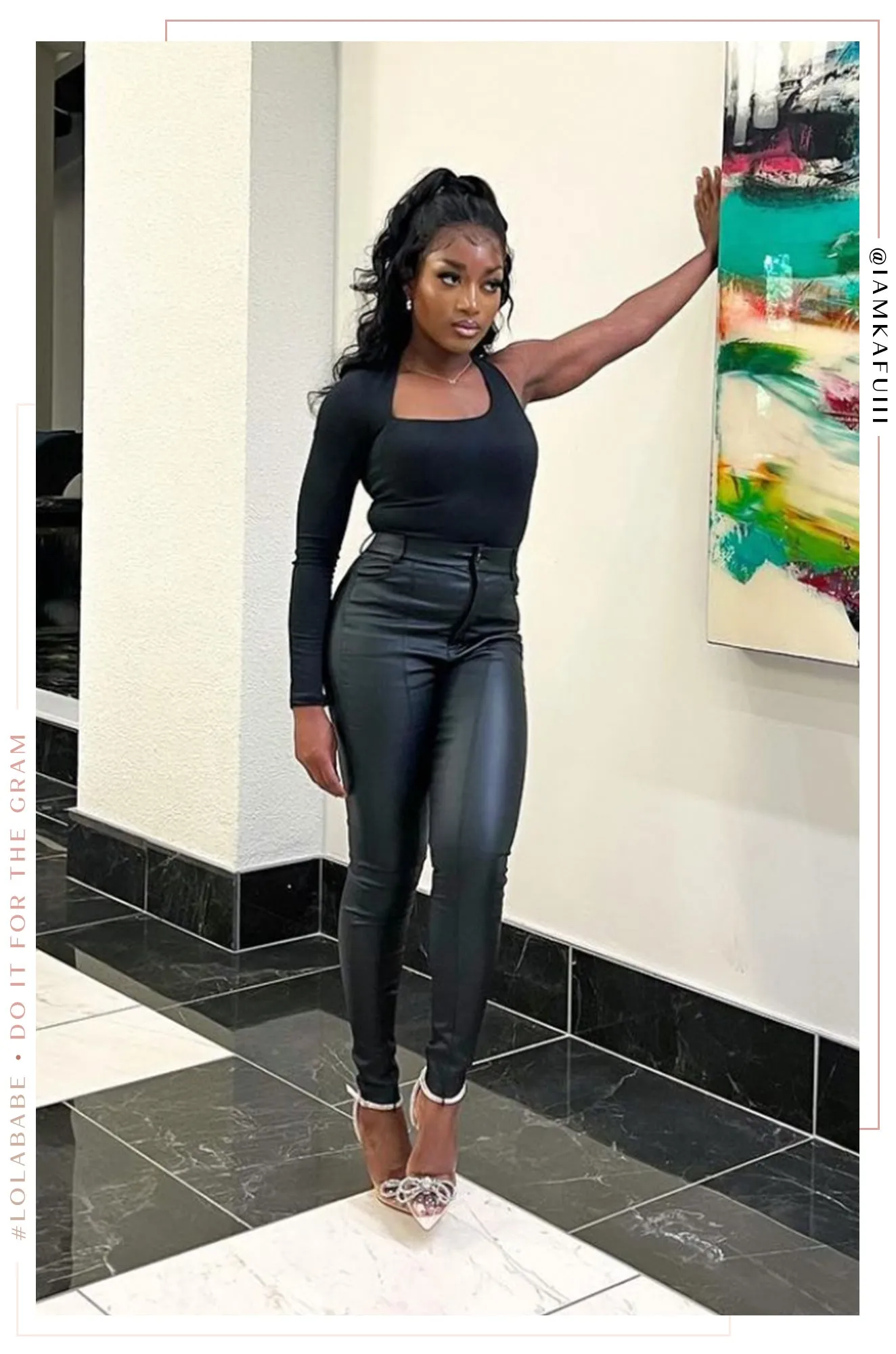 Nadine ASYMMETRICAL Bodysuit - Black