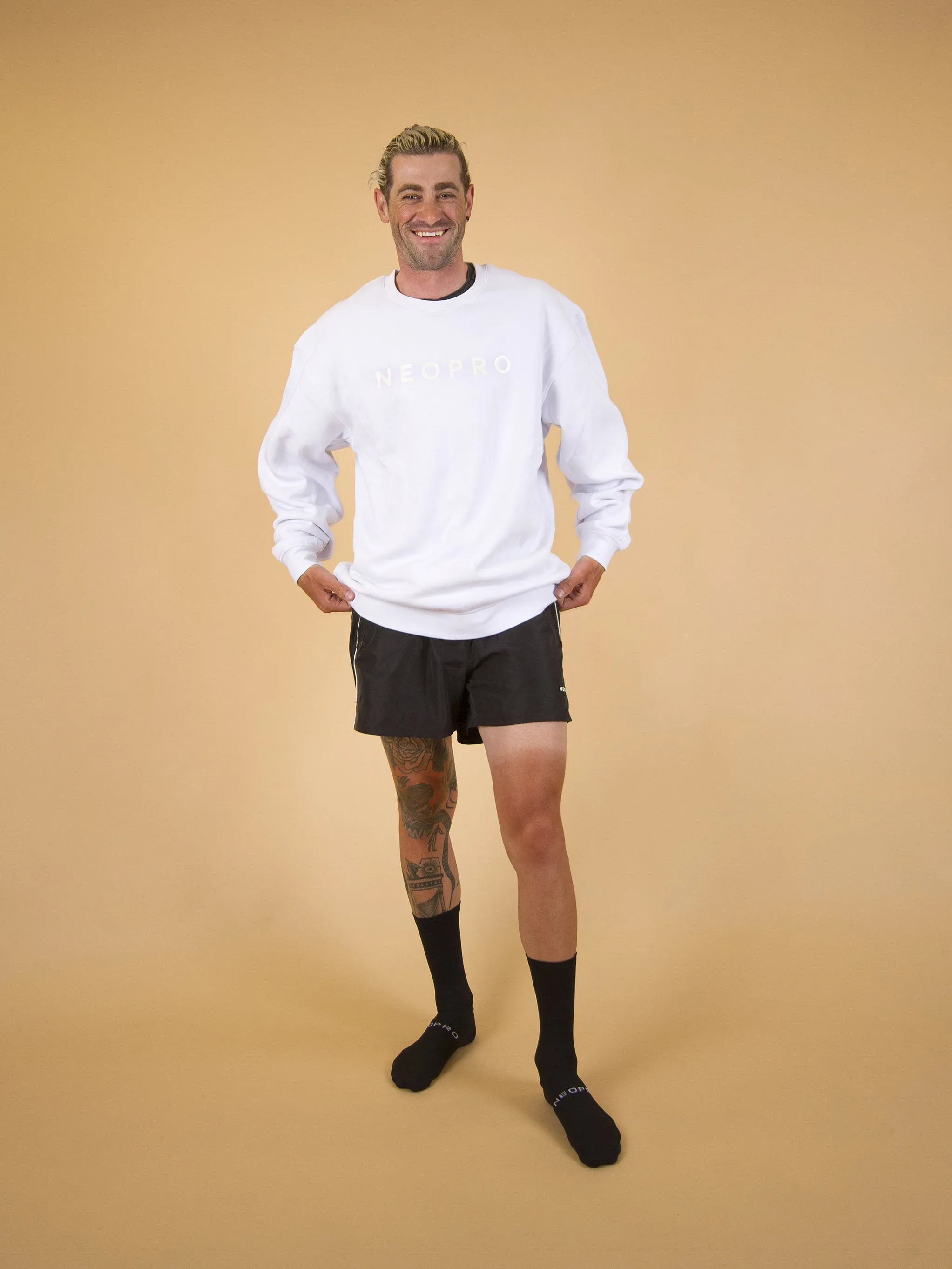 NeoPro White Crew Neck Sweater