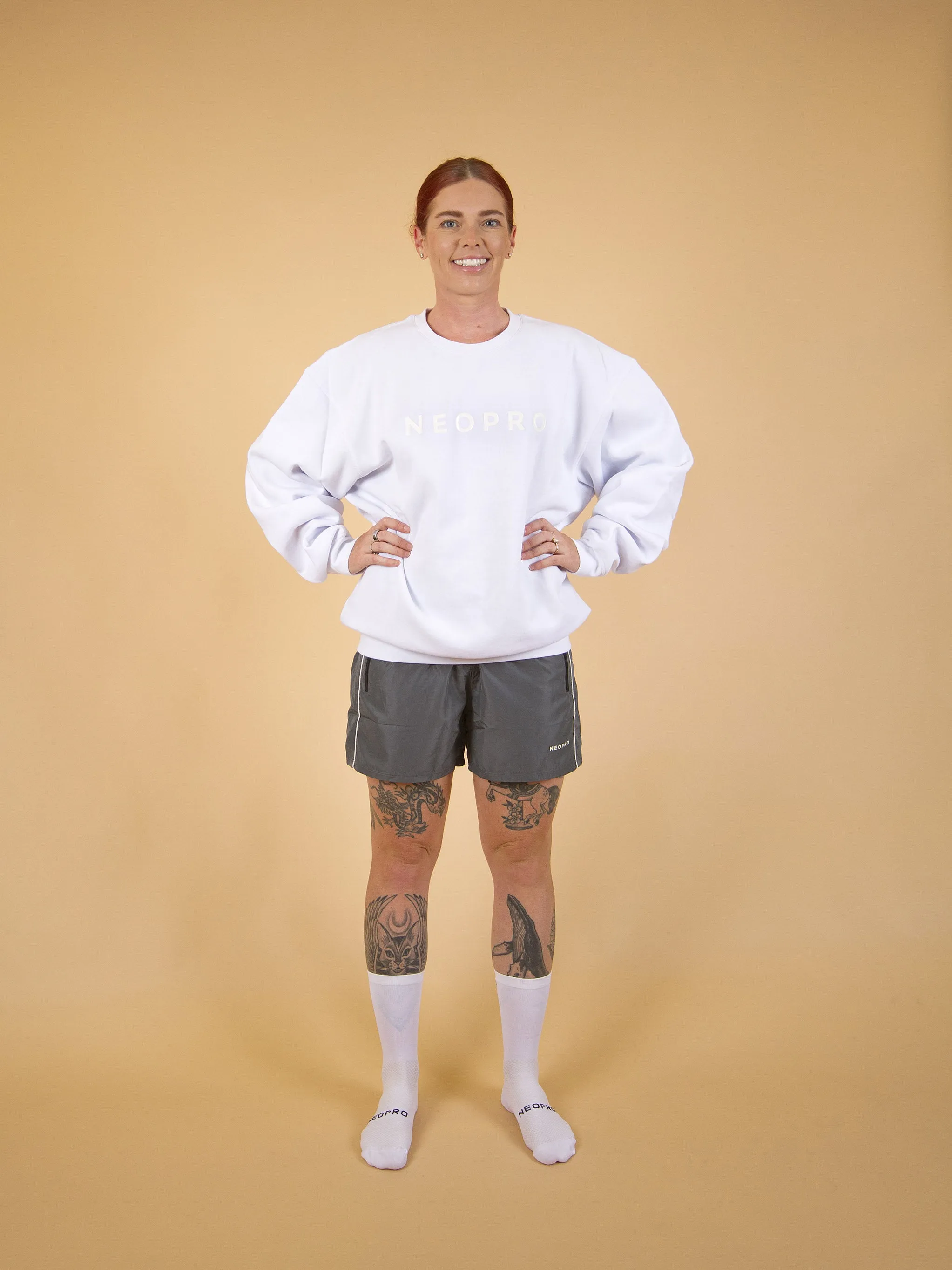 NeoPro White Crew Neck Sweater