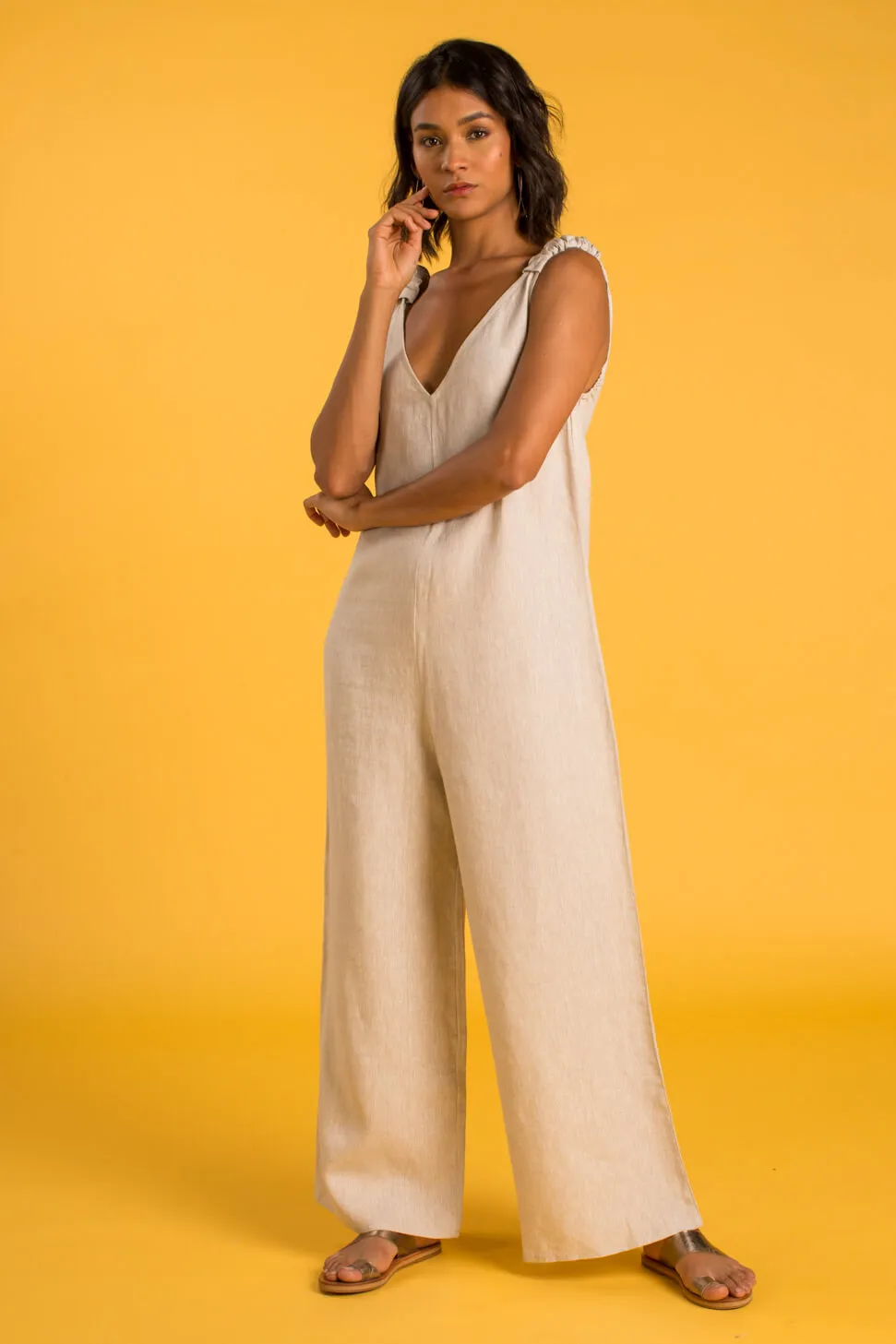 PANAREA Linen Jumper - Beige