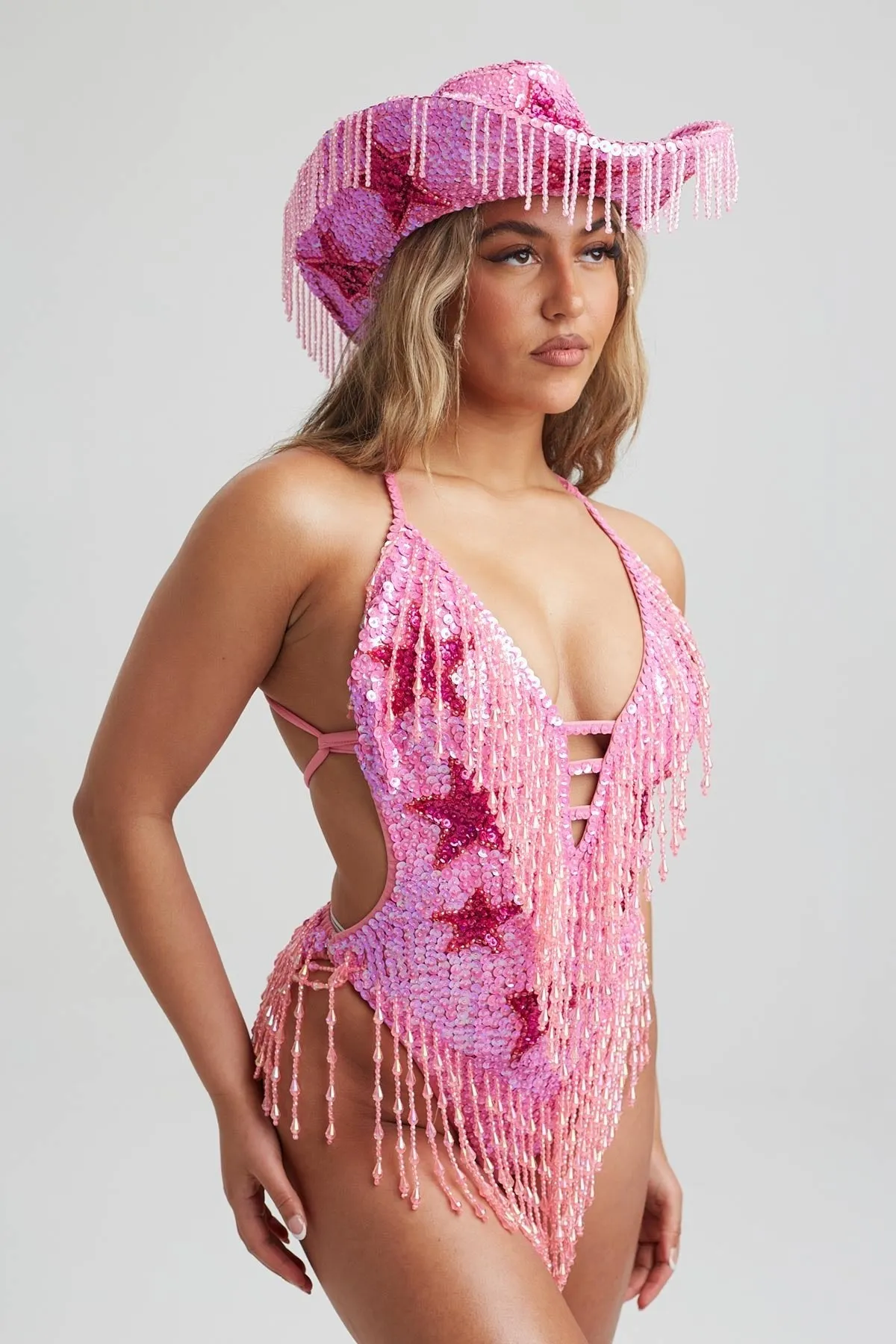Pink Stargazer Sequin Bodysuit