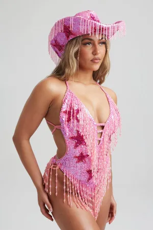 Pink Stargazer Sequin Bodysuit
