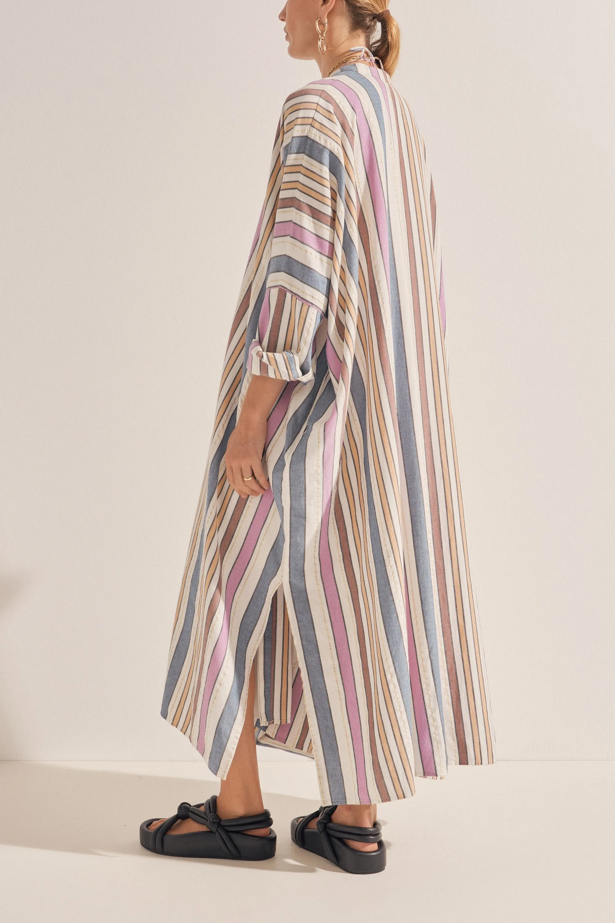 Pollux Naxos Stripe Maxi Caftan Dress