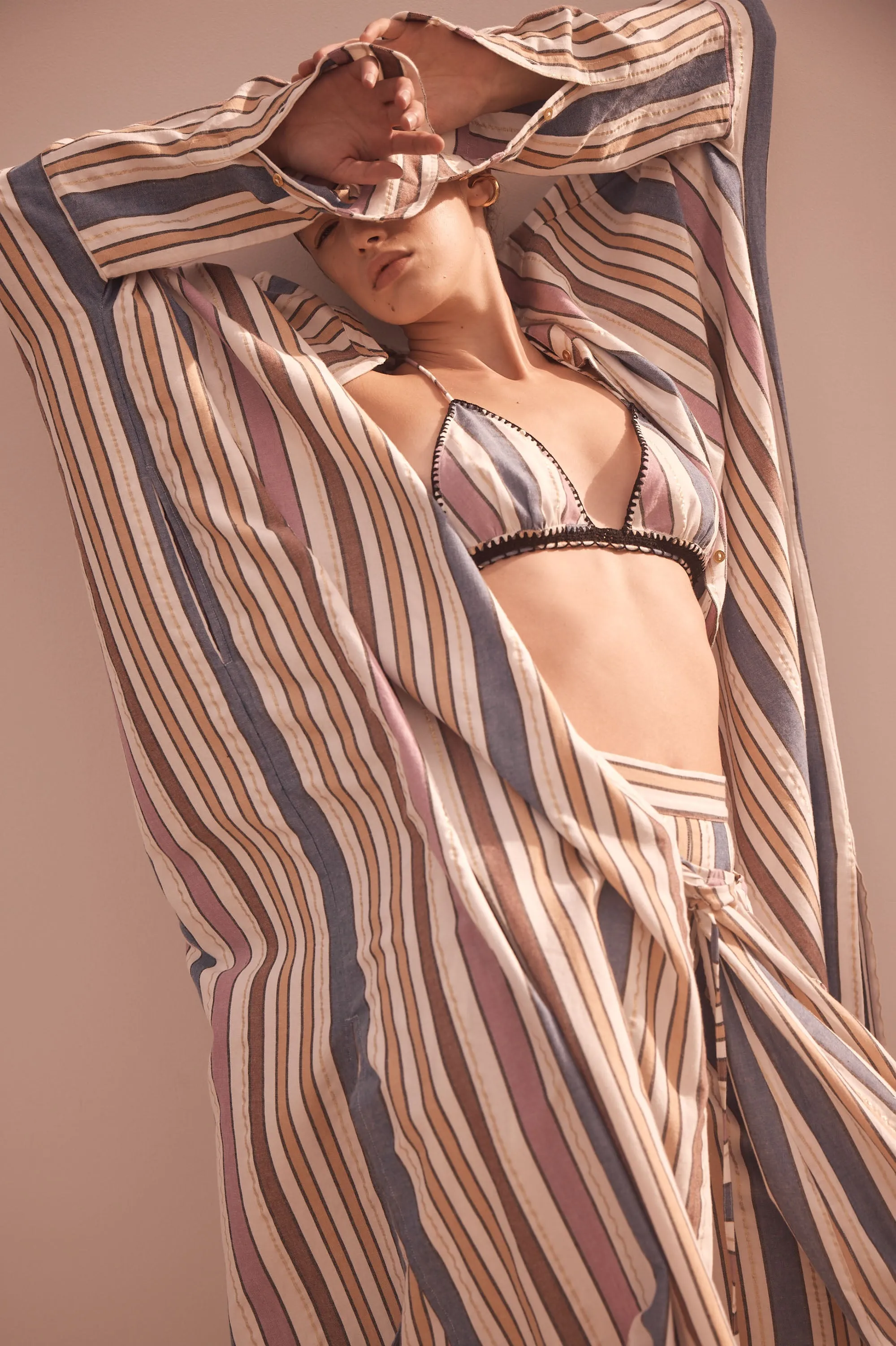 Pollux Naxos Stripe Maxi Caftan Dress