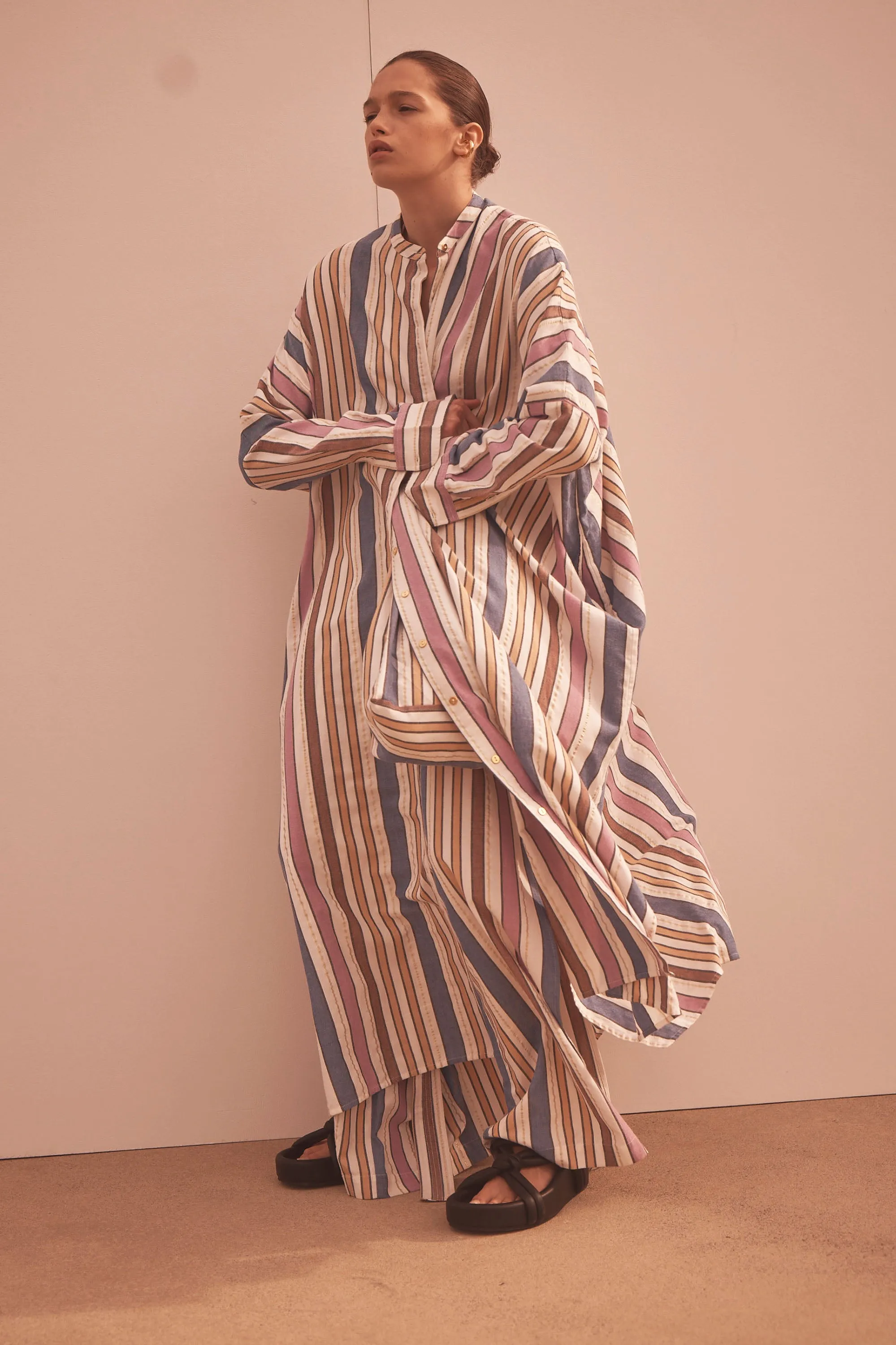 Pollux Naxos Stripe Maxi Caftan Dress