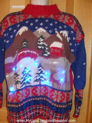 Reindeer Festive Light Up Ugly Christmas Sweater