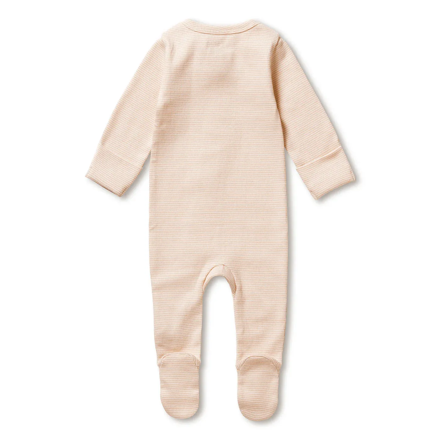 Rib Zipsuit w/ Feet, Cantaloupe Stripe