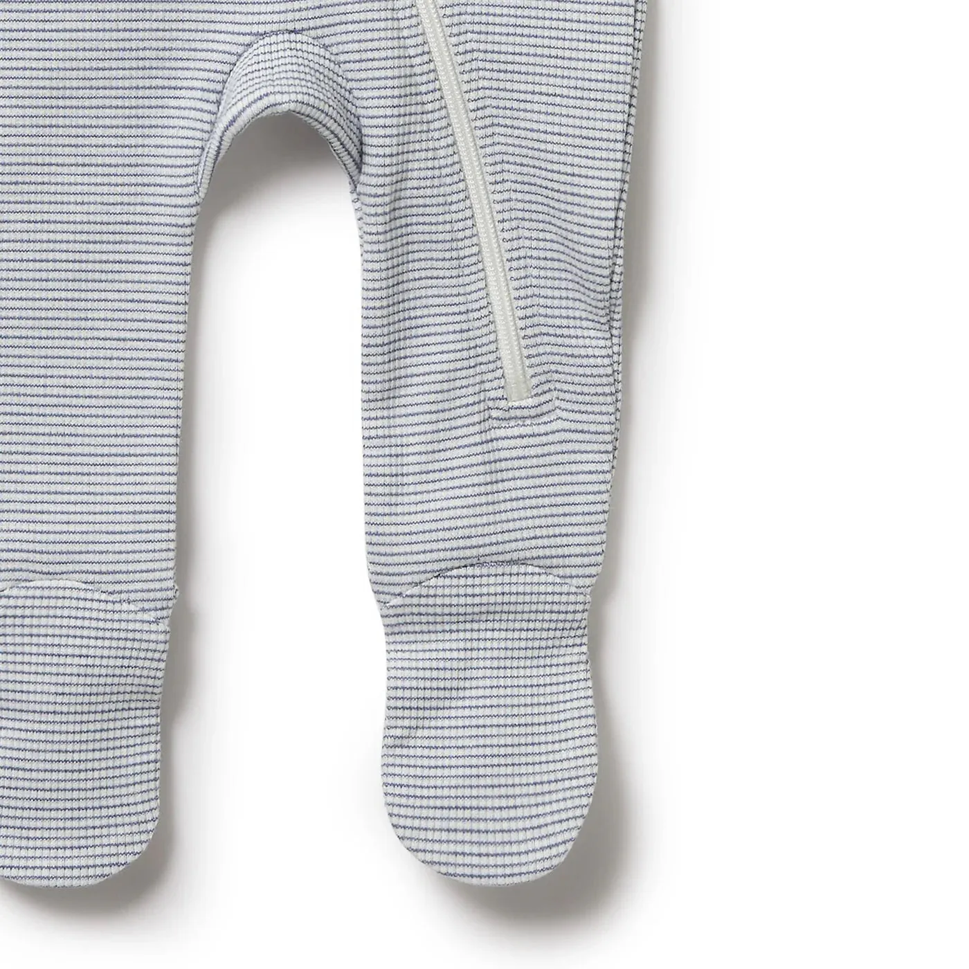 Rib Zipsuit w/ Feet, Rain Drop Stripe