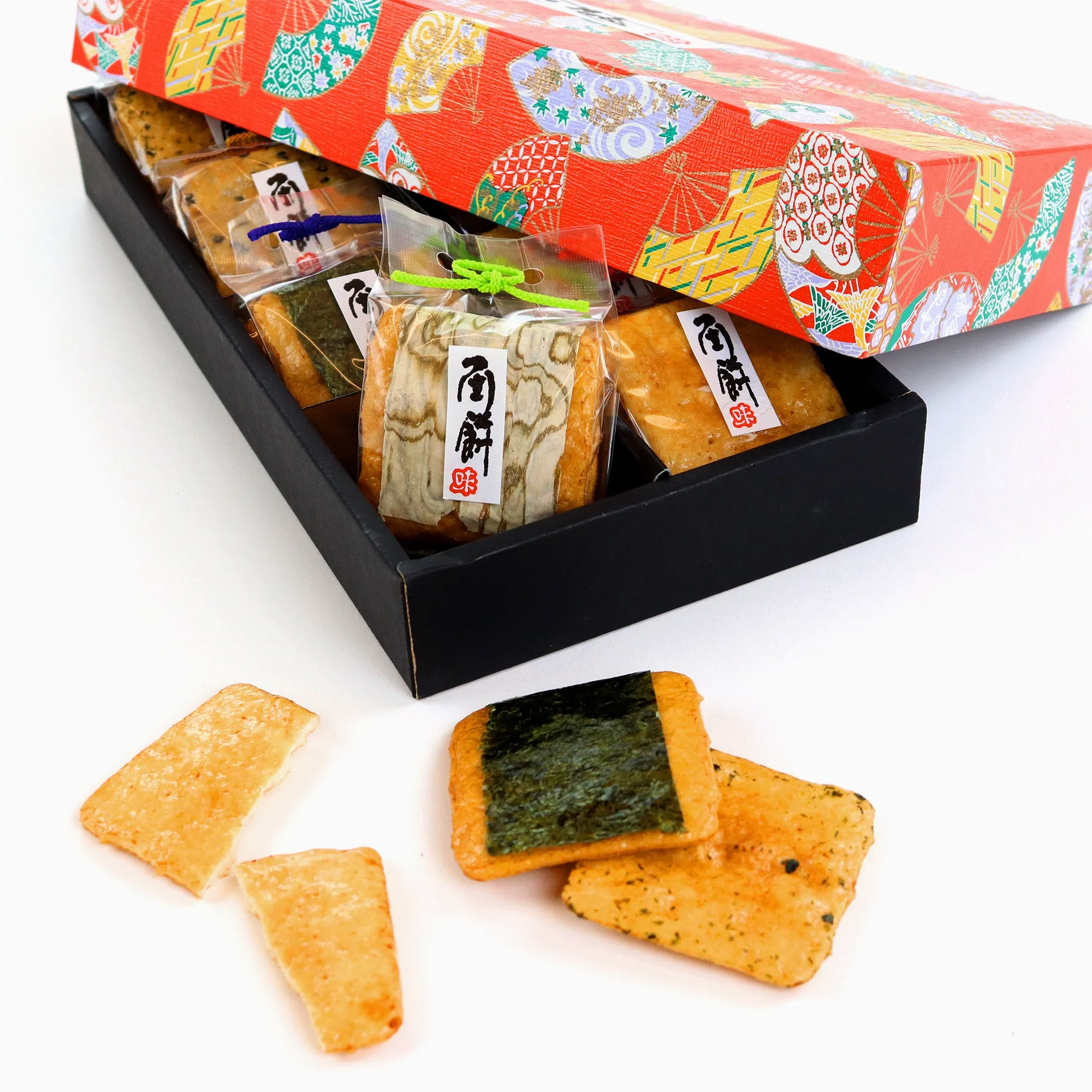 Deluxe Senbei Lab Gift Box: Assorted Gourmet Rice Crackers (24-Piece Set, 8 Exquisite Flavors)