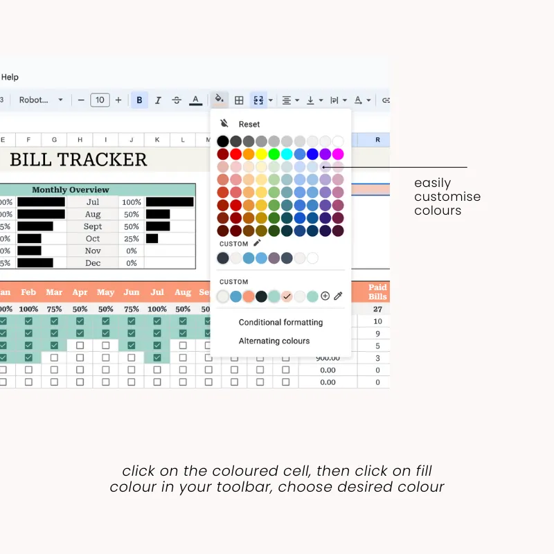 Simple Bill Tracker Spreadsheet