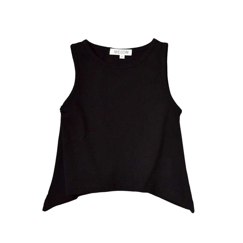 Sleeveless Flare Top, Ebony