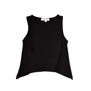 Sleeveless Flare Top, Ebony