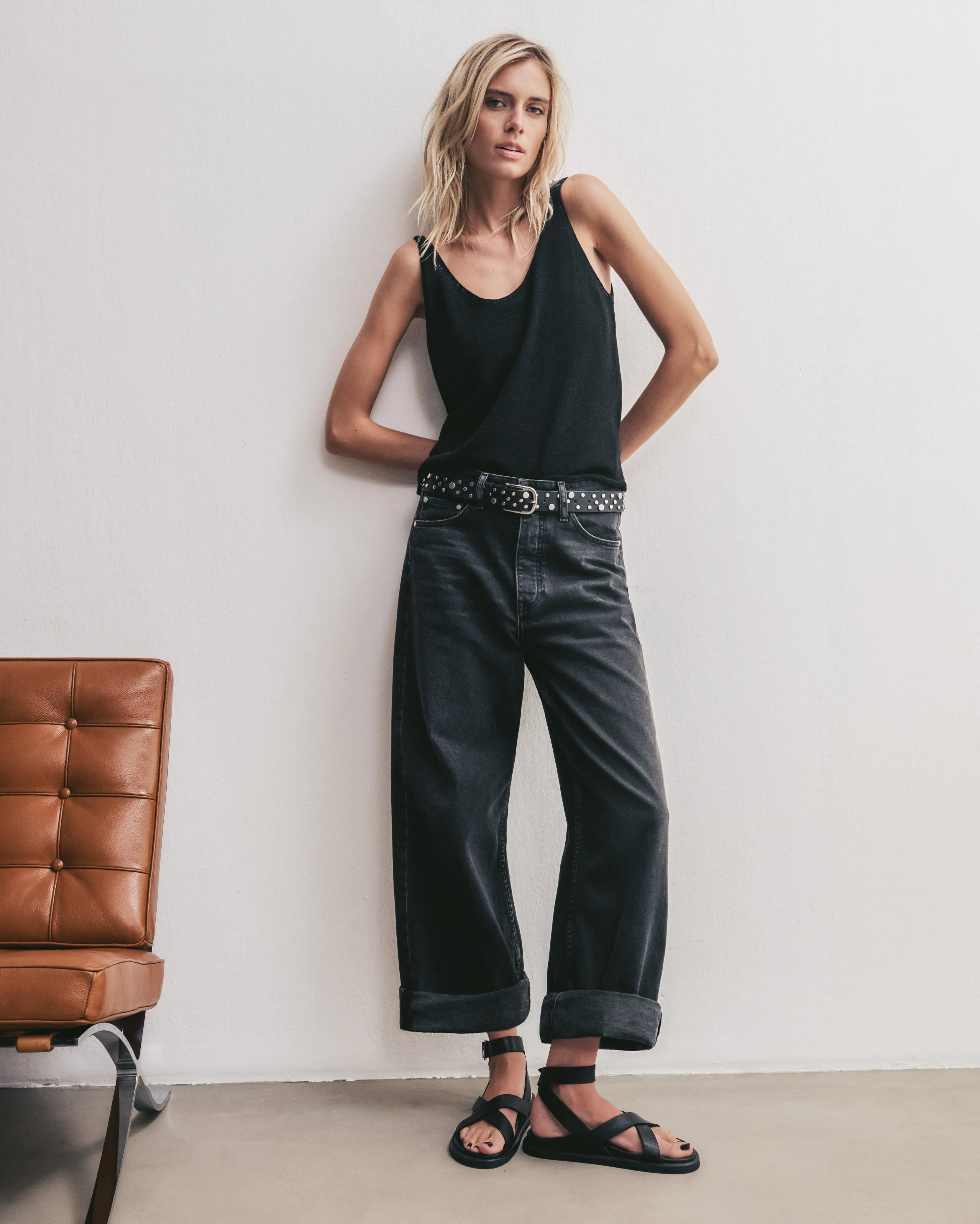 The Black Thin Knit Tank Top