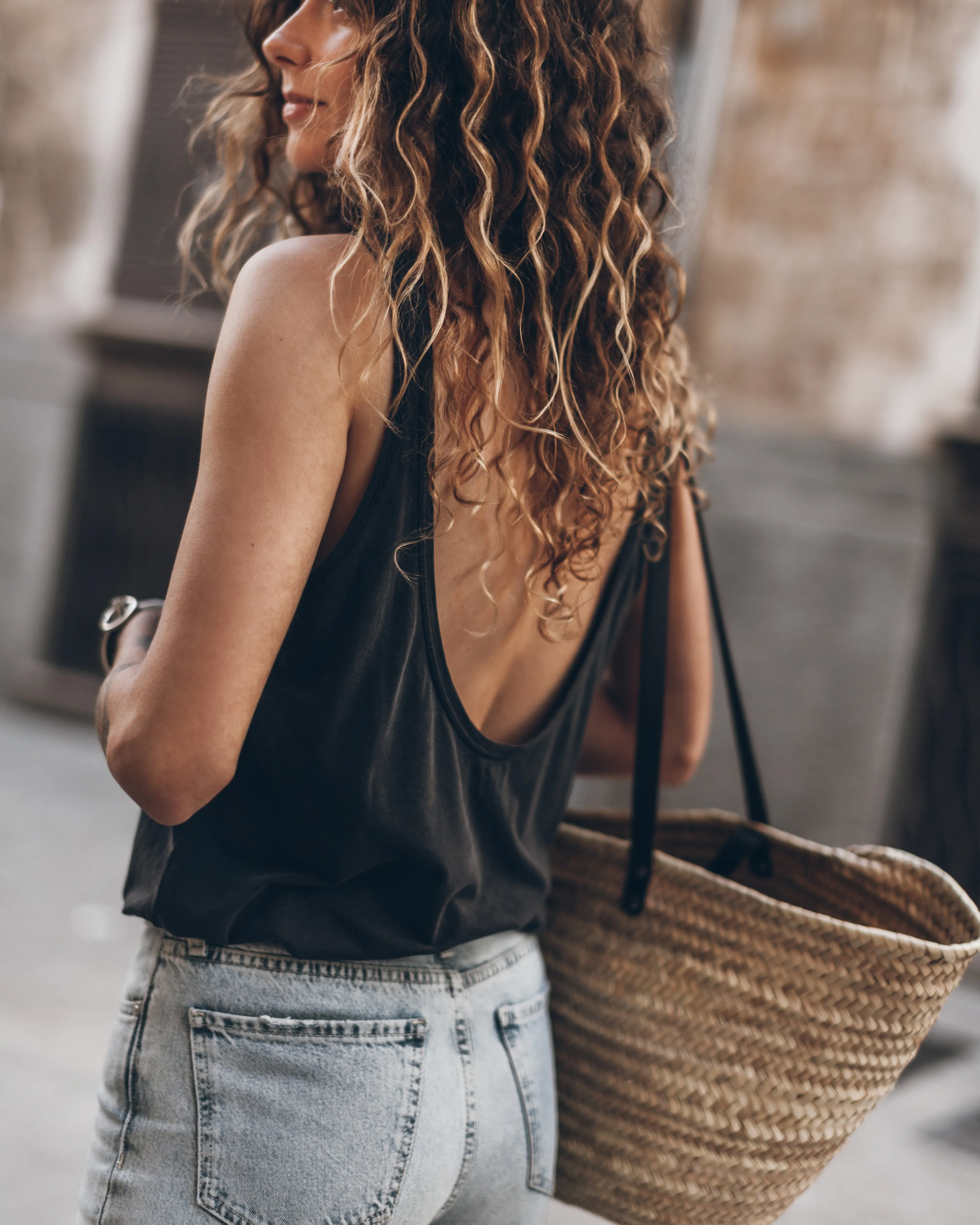 The Dark Low Back Tank Top