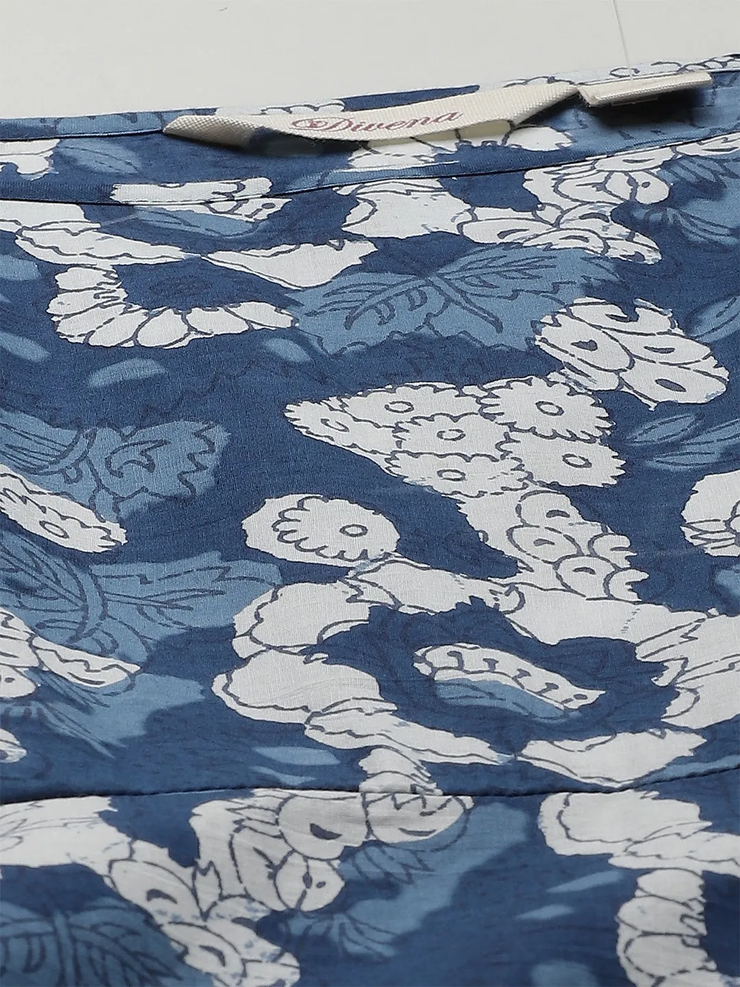 Women'S Indigo Print Cotton Long Dress